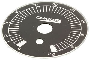 Ohmite 5000E Plate, Dial, Aluminum, Black