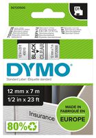 Dymo 45010 Tape, Black/clear, 12Mm