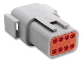 Amphenol Sine/tuchel Atm04-08Pa Connector Housing, Rcpt, 8 Way, Plastic