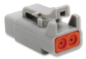 Amphenol Sine/tuchel Atm06-2S Connector Housing, Plug, 2 Way, Plastic