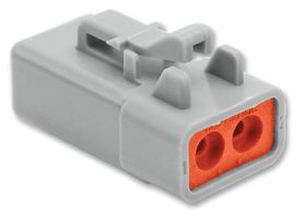 Amphenol Sine/tuchel Atp06-2S Connector Housing, Plug, 2 Way, Plastic