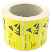 Multicomp Pro 055-0083 Label, Esd Caution, 38Mm X 76Mm, Yellow