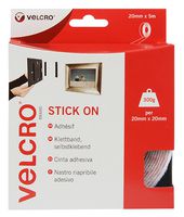 Velcro Vel-Ec60216 Stick On Tape, White, 20Mm