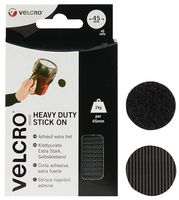 Velcro Vel-Ec60248 Hd Stick On Coin, Black, 45Mm X 6 Sets