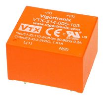 Vigortronix Vtx-214-005-112 Ac-Dc Conv, Fixed, 1 O/p, 5W, 12V