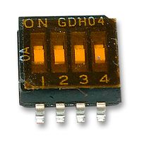 Alcoswitch - Te Connectivity Gdh04S04 Dip Switch, Spst, 0.025A, 24Vdc