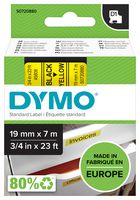 Dymo 45808 Tape, Black/yellow, 19Mm