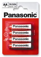 Panasonic R6Rel/4Bp. Battery, Zinc Carbon, Aa, Pk4