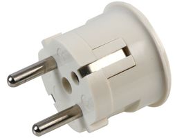 Pro Elec Ecs002-Shu-Ra European Schuko Plug, Top Entry, White