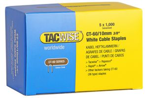 Tacwise Plc 1094 Ct60 Cable Galvanised Staples White 10Mm