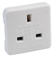 Pro Elec 1518C Wht Twin Travel Adaptor Uk To Us White, Pk2