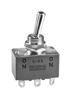 Nkk Switches S6A Toggle Switch, Dpdt, 20A, 125V