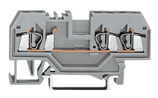 Wago 0281-0907 Terminal Block, Din Rail, 2 Position, 28-12Awg