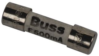 Eaton Electronics Bk/gda-500Ma Fuse, Cartridge, 500Ma, 5X20Mm, Fast Act