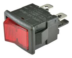 Zf Lra22H2Bbrln Switch, Rocker, Spst, 10A, 250V, Red