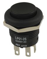 Nkk Switches Lp0125Cckw01A Switch, Pushbutton, Non-Illuminated, Dpdt, 3A, Black