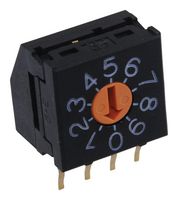 Nkk Switches Fr01Fr10H-06Xl-S Switch, Rotary, 1Pole, 10 Position, 0.1A, 5V