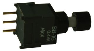 Nkk Switches Bb16Ap-Fa Switch, Pushbutton, Non-Illuminated, Spdt, 0.1A, 28Vac