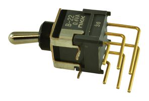 Nkk Switches B22Jv Switch, Toggle, Dpdt, 0.1A, 28Vac