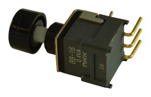 Nkk Switches Bb16Ah-Ha Switch, Pushbutton, Non-Illuminated, Spdt, 0.1A, 28Vac